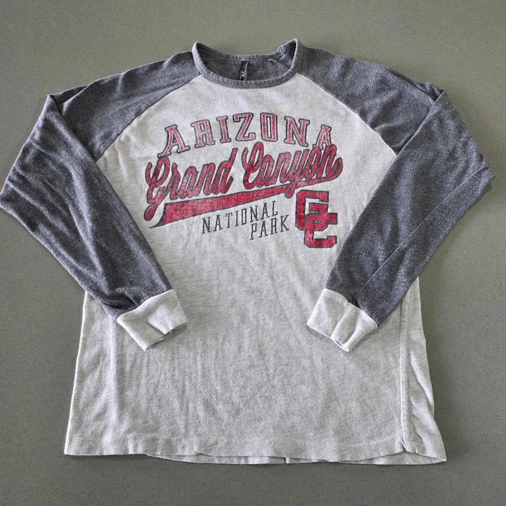 MV Sport Arizona Grand Canyon National Park Raglan Long Sleeve Shirt Gray Mens M